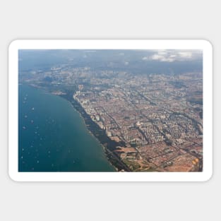 Aerial view Singapore Sticker